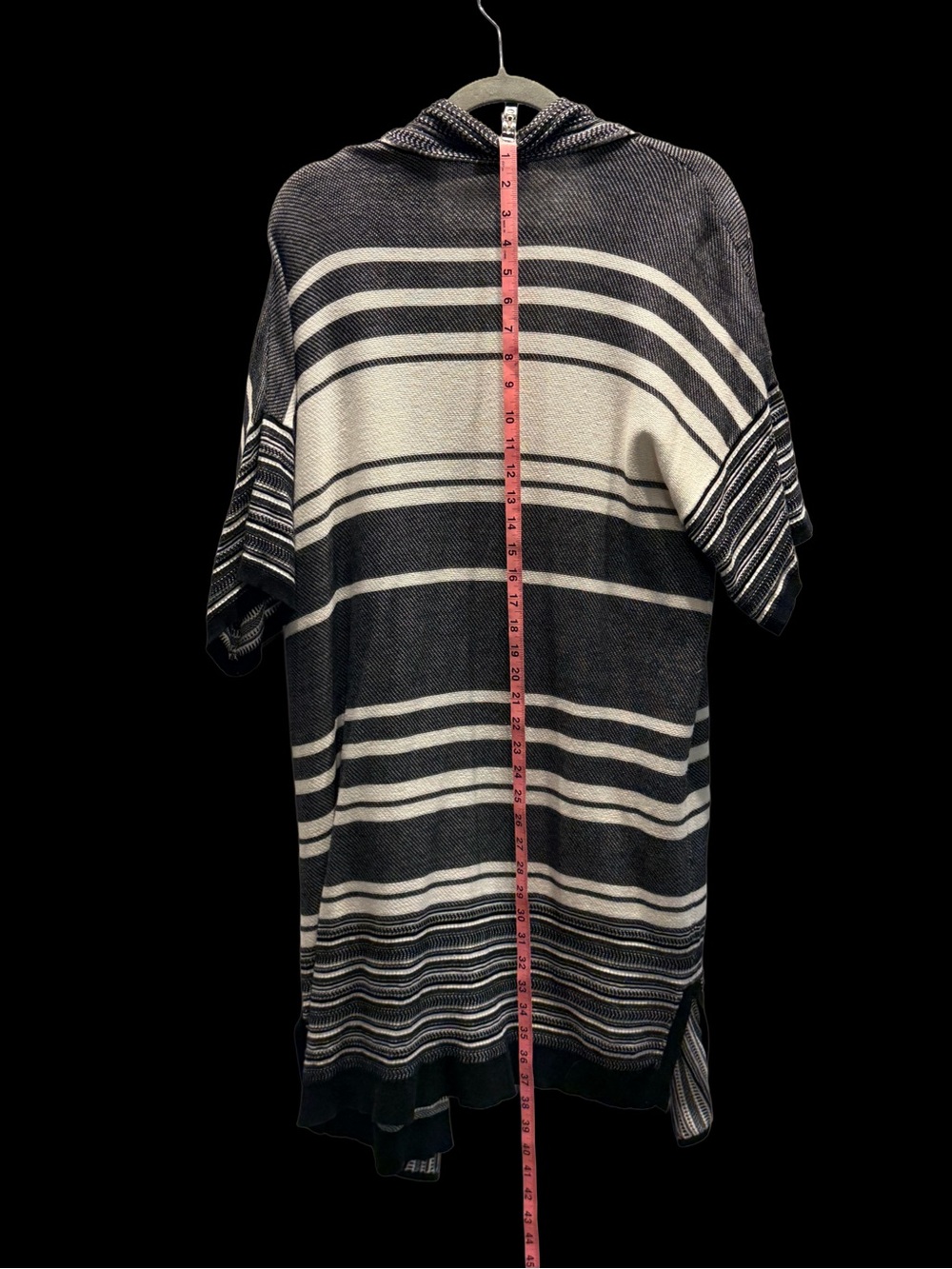 Vince Black/White Striped Open Front Sweater Tunic - Size M - Picture 7 of 7